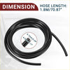 Black flexible hose 1.8m long with smooth surface and 4.3mm diameter for windshield washer nozzle set toyota tacoma