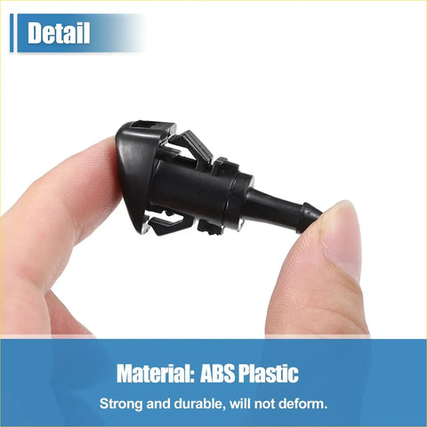 Black abs plastic windshield washer nozzle with 2 spray jets designed for durability for toyota 4wd ute offroad use