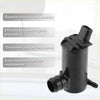 Black plastic windshield washer pump for toyota 4runner 1990-1995 with cylindrical body and multiple threaded ports