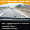 Black windshield washer pump for Toyota Tundra 2007-2016 with compact circular design mounted on dashboard