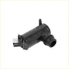 Black plastic windshield washer pump motor with metallic connector and threaded fittings for Toyota 4Runner Suzuki 2000-2023