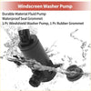 Black cylindrical windshield washer pump with waterproof seal and rubber grommet for toyota 4wd ute offroad use