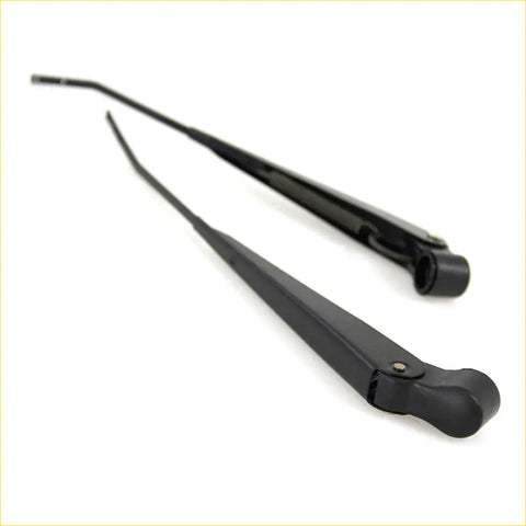 Black sleek modern windshield wiper arm with matte finish for Toyota Hilux 1979-1983 shown from back side