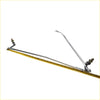 Silver metal windshield wiper linkage arm with adjustable brackets and curved end for toyota hilux 1978-1983