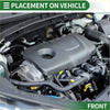 Black plastic engine cover with central circular opening and molded contours for windshield wiper motor toyota 4runner