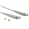 Two chrome finished metal wiper arms with mounting hardware for nissan datsun 620 ute 1972-1979