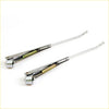 Silver finished metal wiper arms with brass springs and cylindrical end caps for nissan datsun 520 521 ute 1965 1972