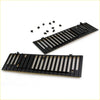 Black plastic wiper cowl grill with slatted design and clips for nissan datsun d21 navara king cab 1986-1992