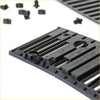 Black plastic wiper cowl grill tool tray with molded slots and engraved markings for Nissan Datsun Navara 1986-1992