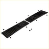 Black plastic modular wiper cowl grille panels with integrated slots and mounting hardware for nissan datsun navara d21