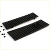 Black tactical rail strips with matte finish and textured grooves for wiper cowl grille nissan navara d21 1986-1997 back side