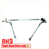 Silver metal wiper linkage arm with black plastic brackets for toyota hilux 2005-2015 shown from back side