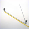 Silver metal bicycle handlebar stem with black plastic clamp and clear adjustment knob for wiper linkage Holden Rodeo