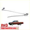 Silver metal wiper linkage arm assembly for right-hand drive mazda b-series bravo 1986-1993 shown from back side