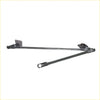 Black metal door closer arm with mounting brackets and adjustment mechanism for nissan datsun 620 ute wiper linkage