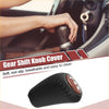 Black leather gear shift knob cover with brown emblem and white 1 2 h markings for toyota land cruiser