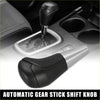 Black and silver automatic gear shift knob with textured grip wood pattern for toyota land cruiser