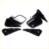Black plastic side-view door mirrors with led turn signals and mounting brackets for toyota hilux mk5 2001-2005