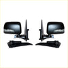 Black plastic side-view mirrors with integrated led turn signals for toyota hilux mk5 d4d 2001-2005 shown from the back side