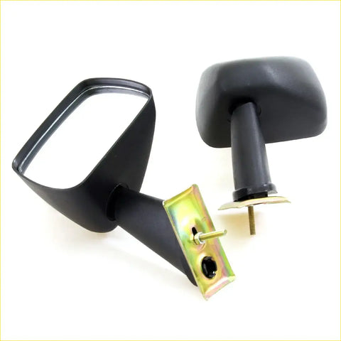 Black plastic side view mirror assembly with rectangular reflective housing and rounded bracket for toyota hilux rn series