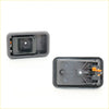 Back side of gray plastic inner door handles with orange connectors for Mazda B2000 B2200 B2600 Bravo 1980-1993