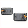 Gray plastic inner car door handle covers with orange connectors for Mazda B2000 B2200 B2600 Bravo 1980-1993 back side