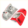 Back side of red and clear plastic tail rear lights with gray bracket for toyota hilux 2005-2014