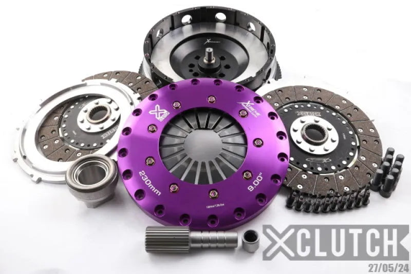 XCLUTCH 9in Twin Solid Organic Clutch Kit (8 Bolt/PB in Input Shaft) (3-Series 07-11) — fits BMW 3 Series