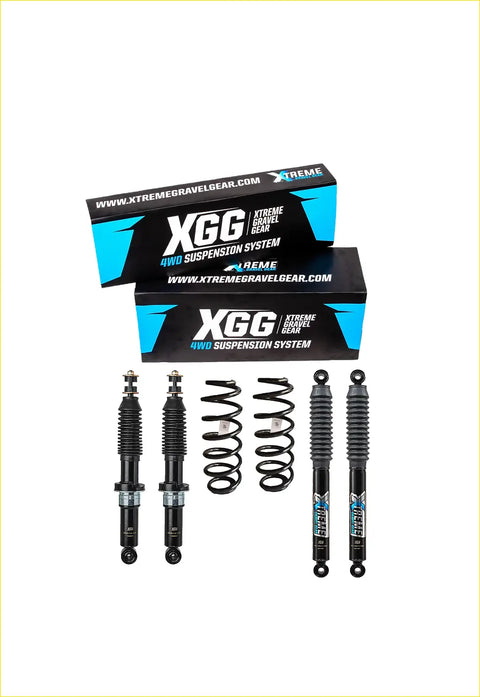 Black xgg 4wd suspension system components with coiled springs and shock absorbers for gwm cannon leveling kit