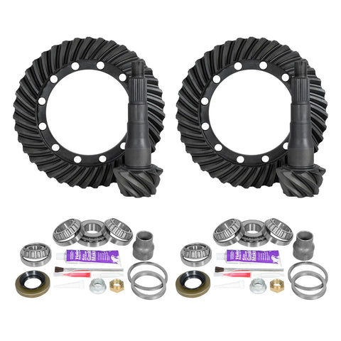 Yukon Gear & Axle Ring & Pinion Gear Kit Package Front & Rear with Install Kits - Toyota 9.5/9.5